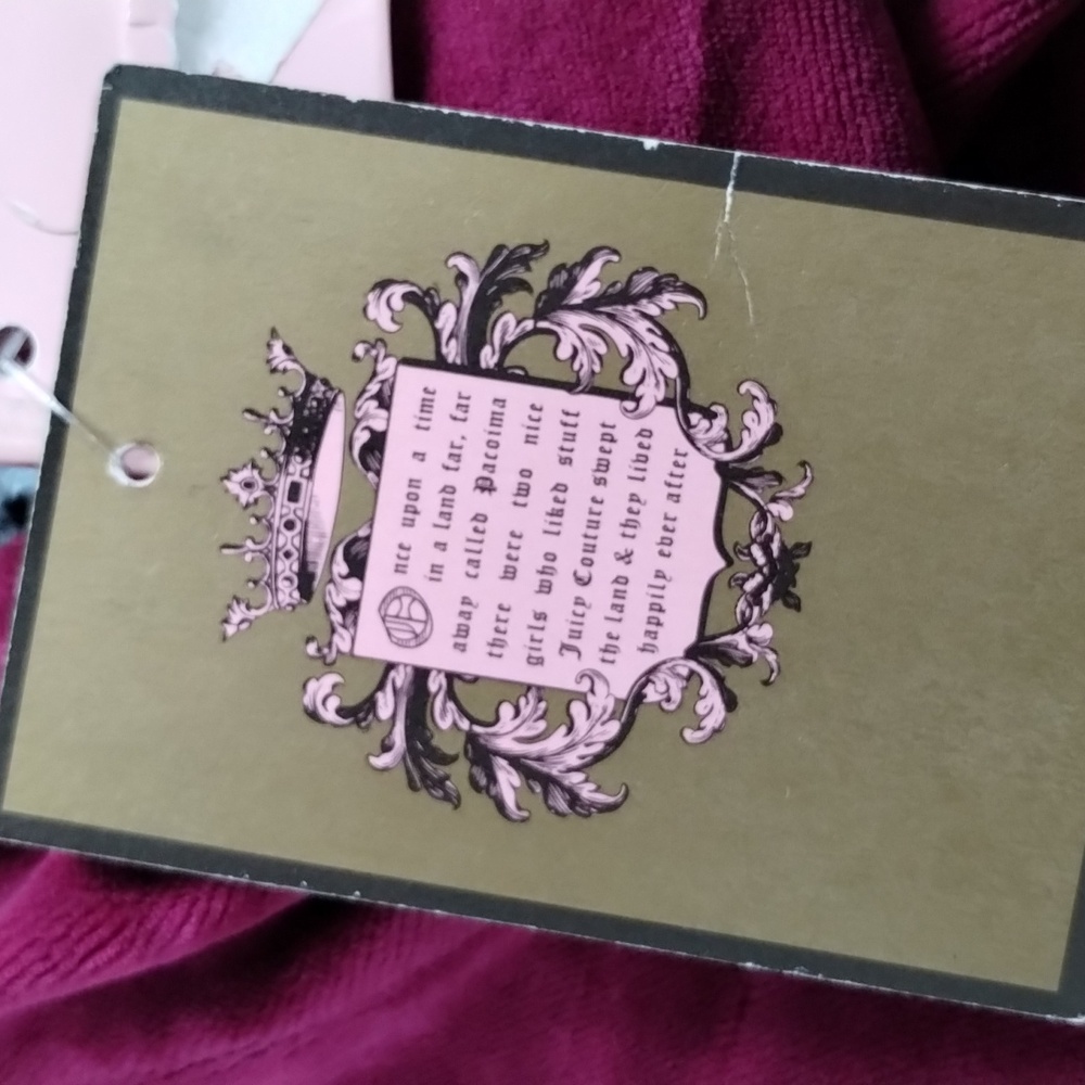 Vtg Juicy Couture USA Velour Jacket Zip L 2010 Burgundy NWT - Picture 9 of 12